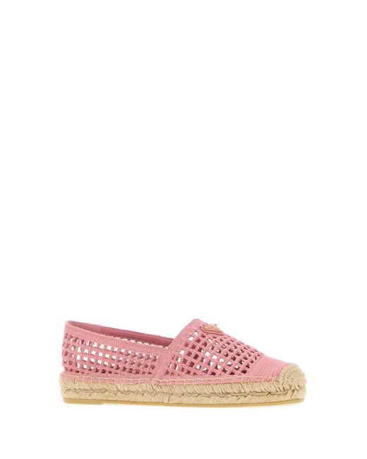Prada Pink Crochet Espadrilles