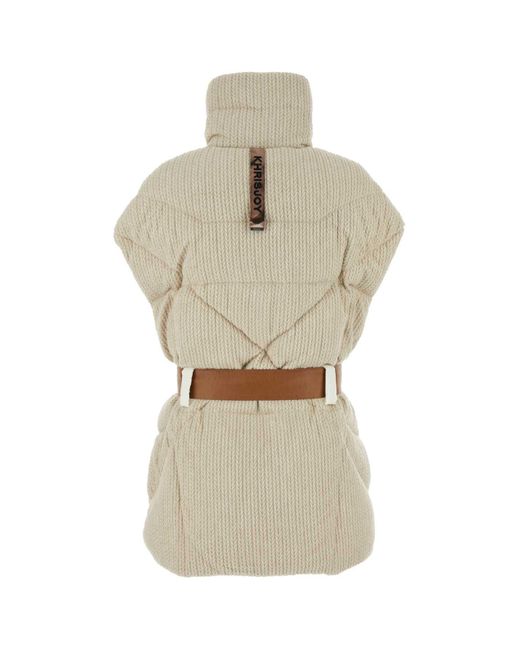 Khrisjoy Natural Sand Knit Sleeveless New Iconic Down Jacket