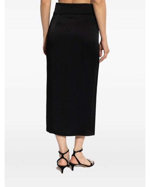 Forte_forte Black Shiny Anvers Satin Pencil Skirt