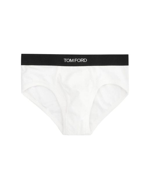 Tom Ford Briefs Met Logo in het White voor heren