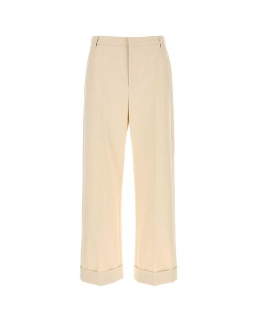 Valentino Garavani Natural Melange Ivory Cotton Pant for men