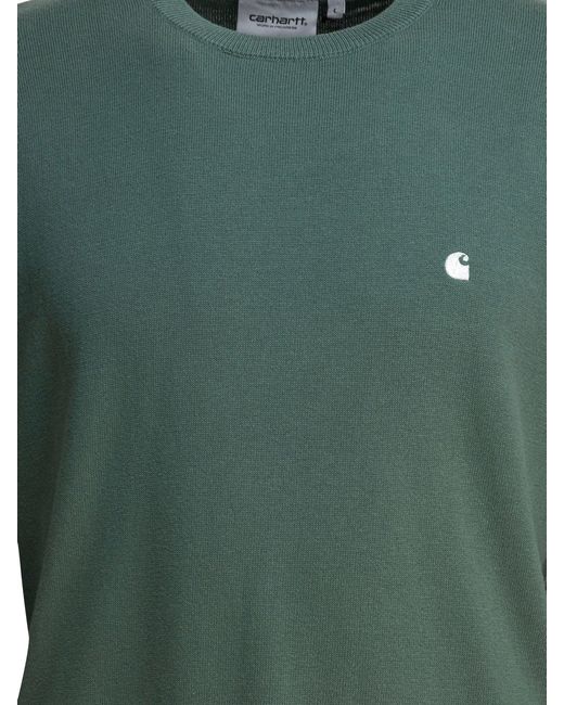 Carhartt Green Crew-Neck Sweater With Logo for men