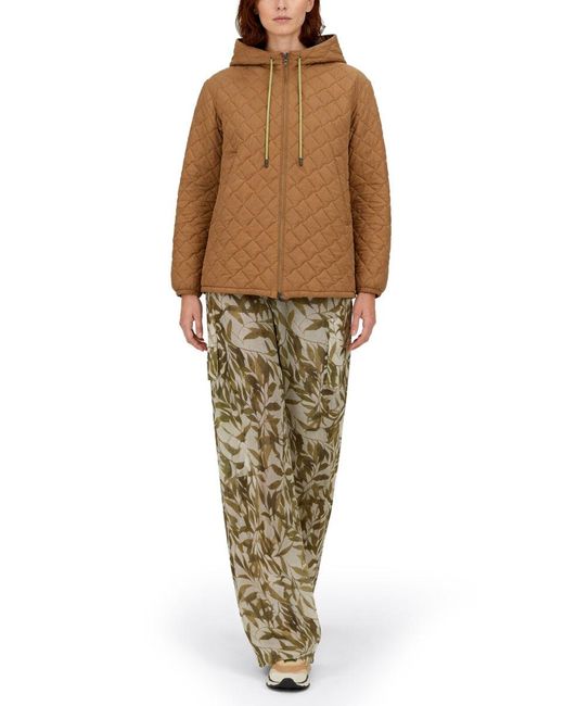 Herno Brown Quilted Hooded Jacket Polyamide