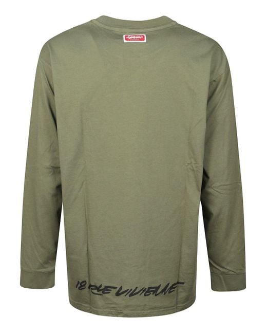 KENZO FUTURA Green Logo Cotton T Shirt