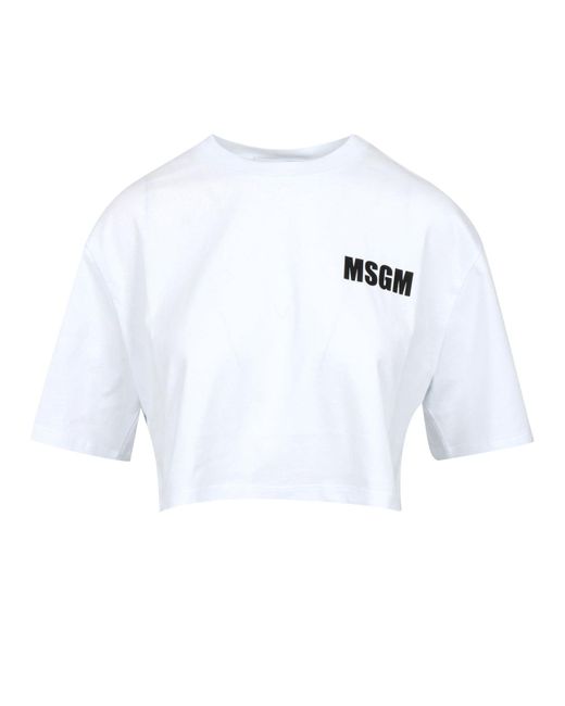 MSGM White T Shirts And Polos