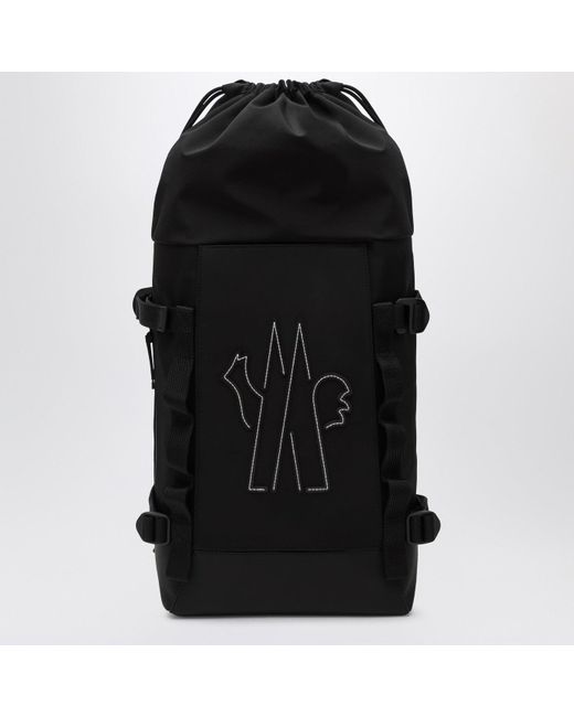 Moncler Black Nylon Backpack With Logo for men