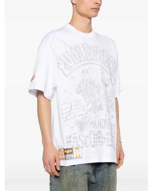 PDF White Graphic T Shirt
