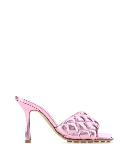 Bottega Veneta Pink Nappa Leather Padded Sandals