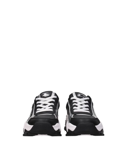 Couture Mujers Zapatillas Cuero Negro/Plata Versace Jeans de color Black