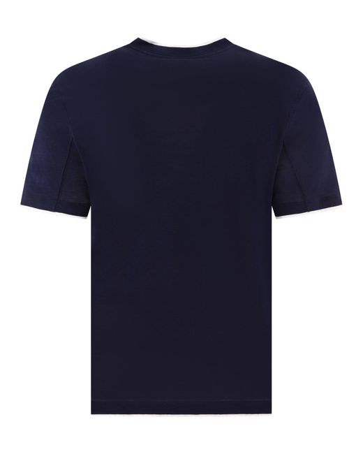 "Faux superbe" T-shirt Brunello Cucinelli pour homme en coloris Blue