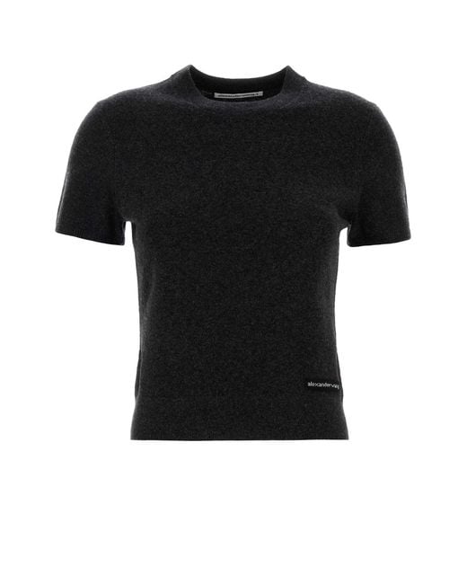 T By Alexander Wang Black Charcoal Wool Sweater