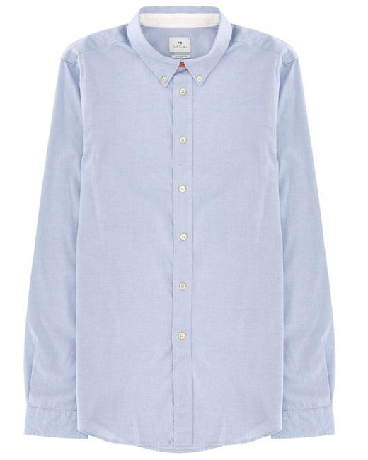 Paul Smith Blue Tailored Fit Shirt With Classic Collar for men