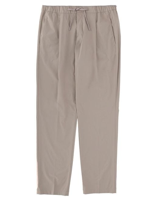 Herno Gray Pants With Logo for men