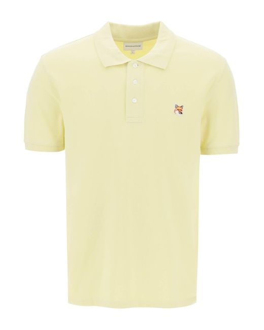 Maison Kitsuné "Fox Head Patch Polo Shirt" in Yellow für Herren