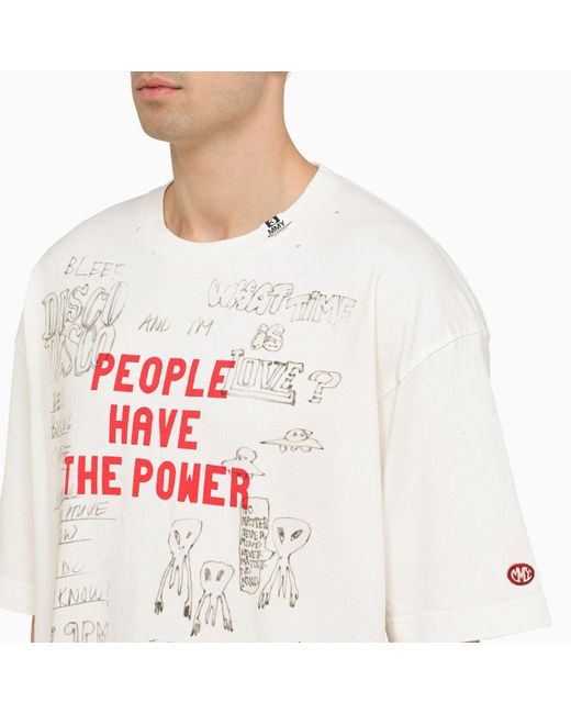 Maison Mihara Yasuhiro White Oversize T-Shirt With Print for men