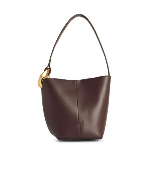 J.W. Anderson Brown 'Corner' Small Leather Bucket Bag