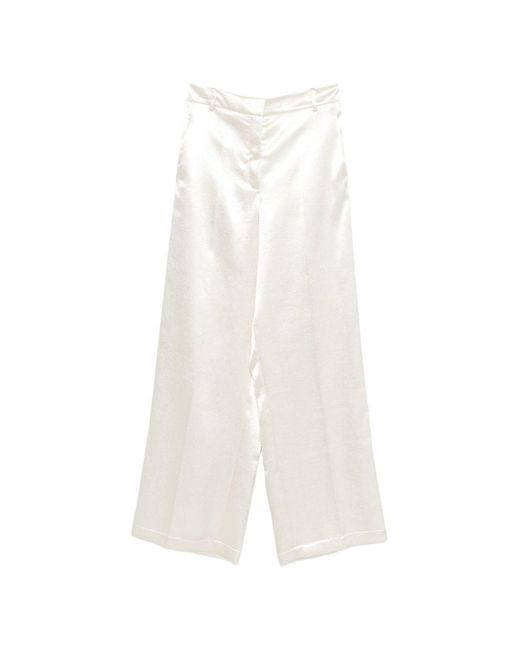 Alysi Glanzende Broek in het White