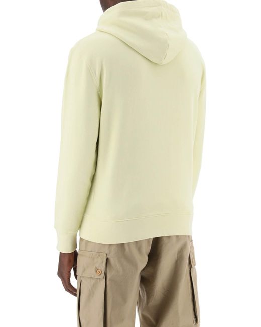 Maison Kitsuné Fox Head Hooded Sweatshirt in Yellow für Herren