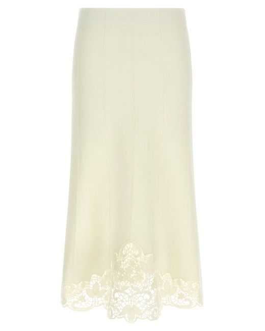 Gonna Di Inserimento Di Organza Set Gemella di Twinset in Natural