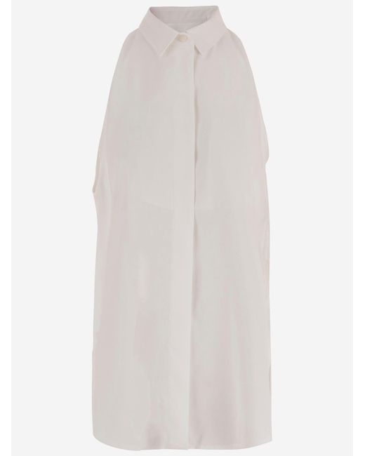 DARKPARK White Viscose Blend Sleeveless Shirt