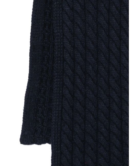 Arte' Blue Textured Logo Scarf for men
