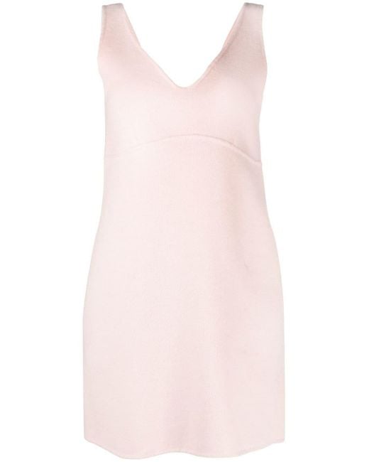 P.A.R.O.S.H. Pink Sleeveless Wool Minidress