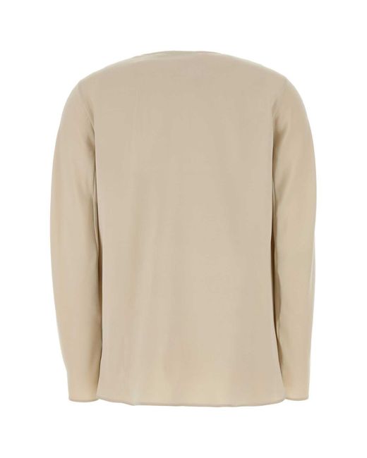 Max Mara Natural Sand Stretch Silk Mitico Blouse
