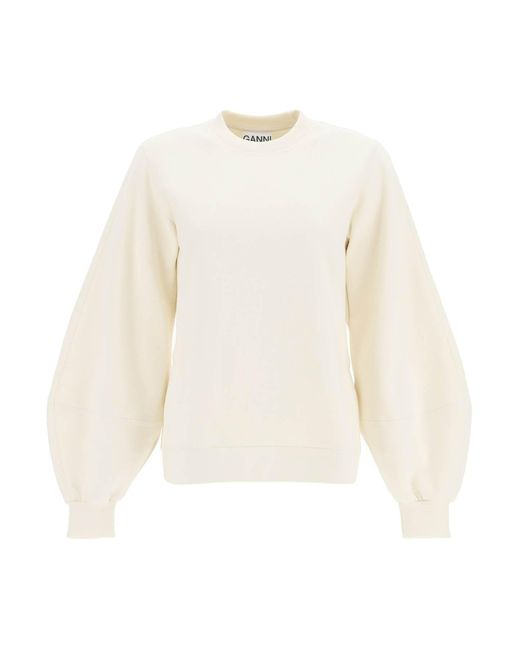 Ganni Software Isoli Sweatshirt Met Pofmouwen in het White