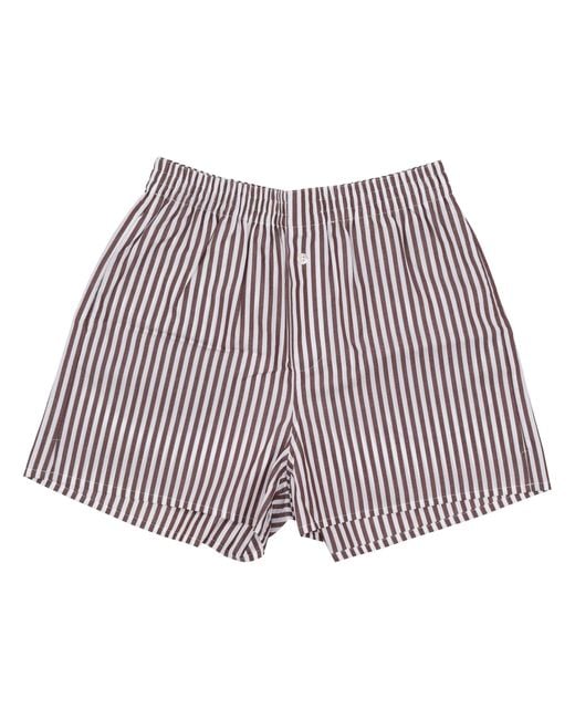 LA ROSE Red Cotton Buttoned Shorts