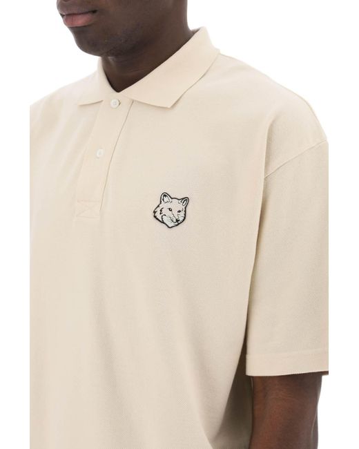 Maison Kitsuné "oversized Polo Shirt Met Bold Fox in het White voor heren
