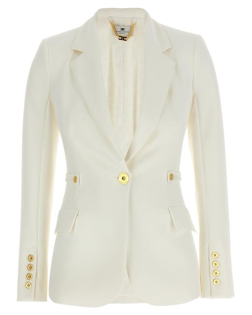 Jewel Strap Blazer Blazers Bianco-Donna di Elisabetta Franchi in White