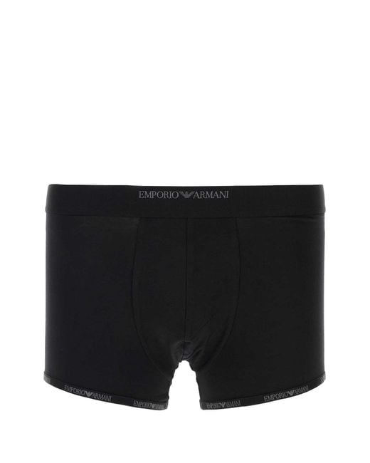 Emporio Armani Black Stretch Cotton Boxer Set for men