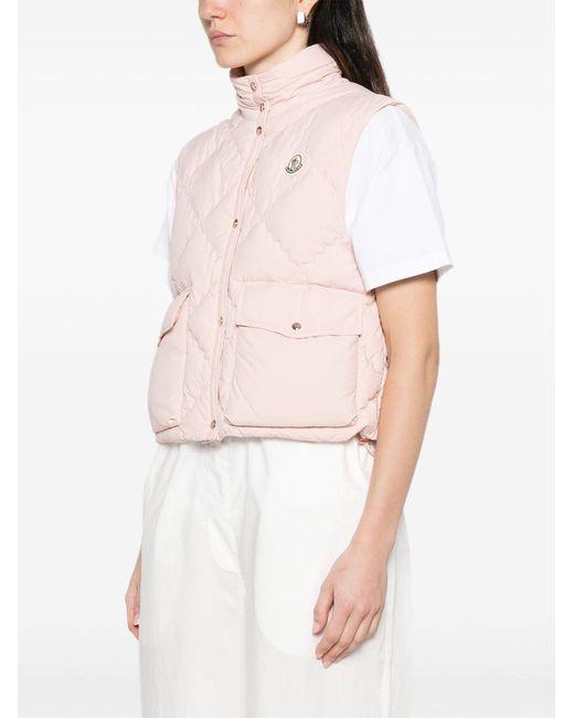 Moncler Pink Biois Down Quilted Gilet