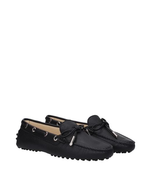 Tod's Black Moccasins Leather