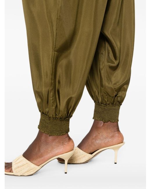 Zimmermann Green Aster Silk Trousers