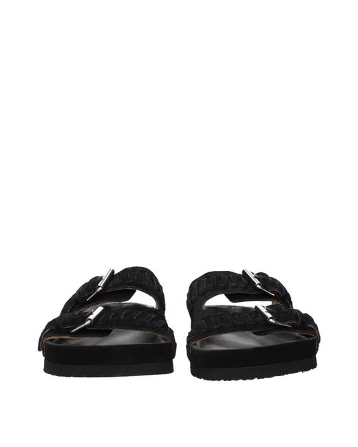 Isabel Marant Black Slippers And Clogs Lekson Suede