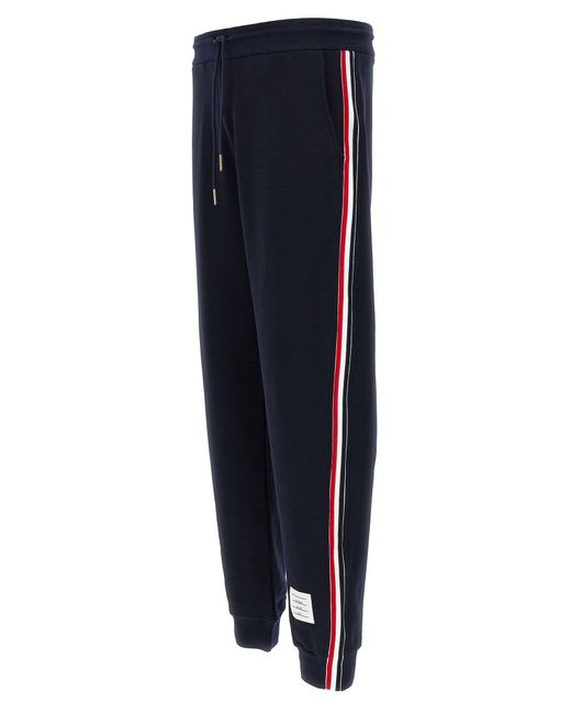 Thom Browne 'classic Loopback Stripe' joggers in het Blue voor heren