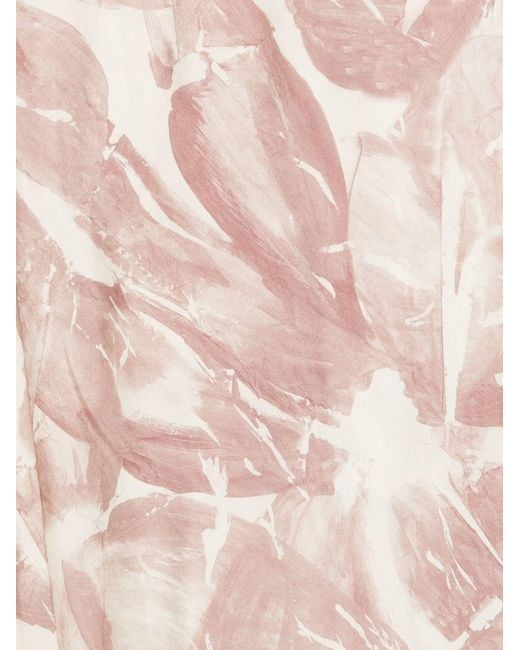 Alysi Pink Printed Silk Foulard