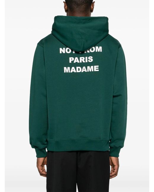 Drole de Monsieur Green Bold Slogan Hoodie