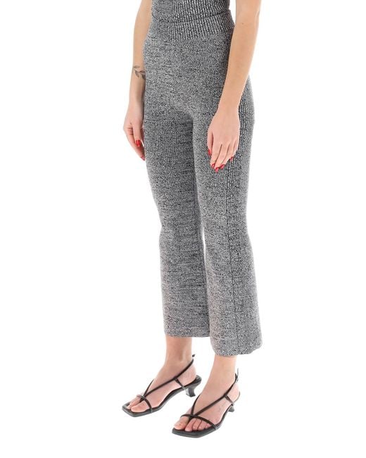 Pantalon coupé en tricot étiré Ganni en coloris Gray