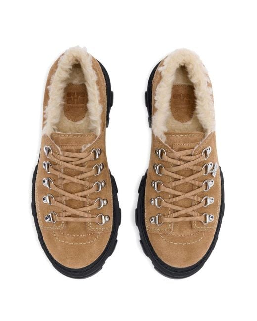 Ganni Brown Suede Derbie Shoes