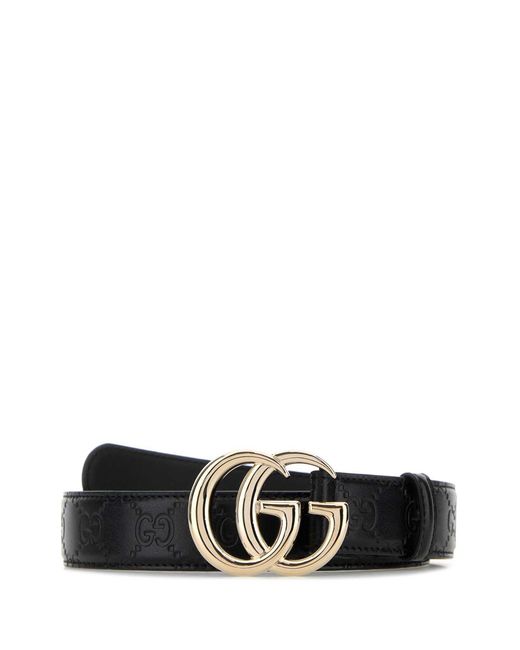 Gucci White Embossed Logo Belt