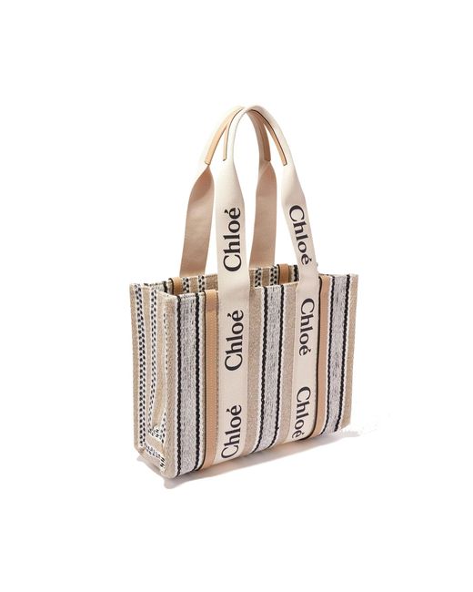 Chloé Metallic Chloé Woody Medium Tote Bag