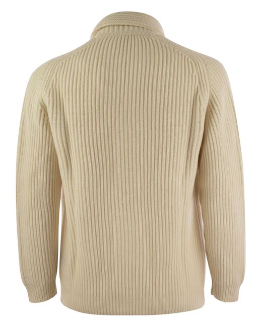 Fedeli Natural Pure Cashmere Cardigan for men