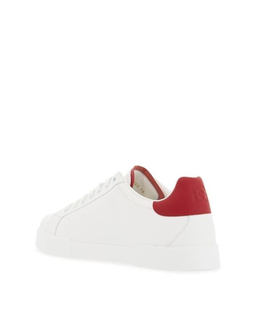 Dolce & Gabbana White 'Perforated Logo Portof for men