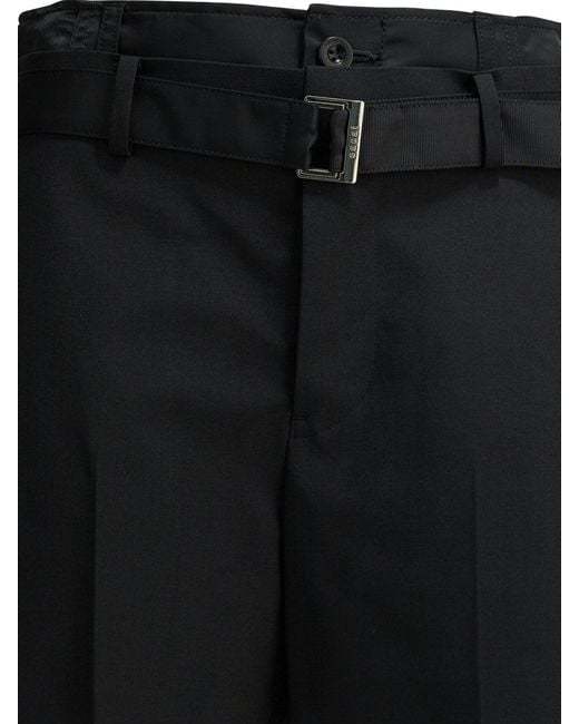 Sacai Black " X Suiting" Formal Shorts
