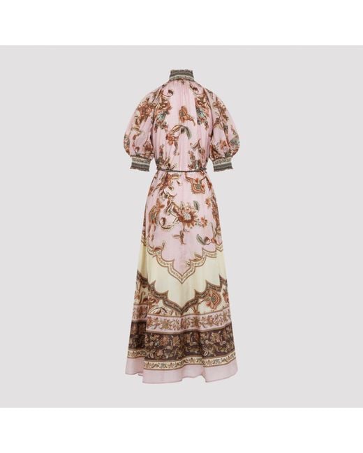 Zimmermann Pink Billow Maxi Dress For
