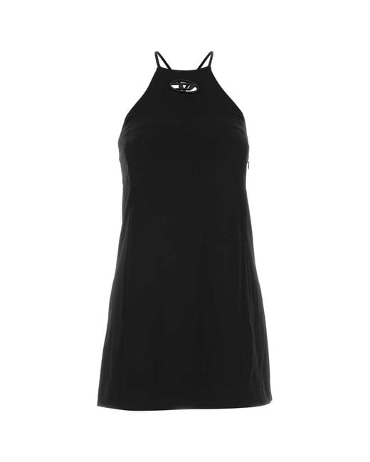 DIESEL Black Stretch Twill Mini Dress
