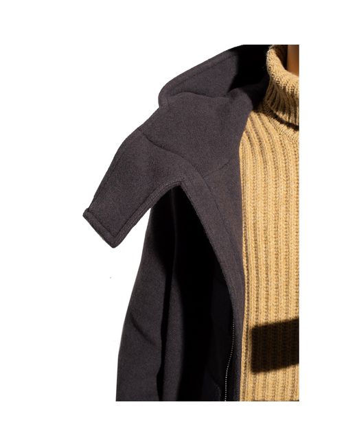 Burberry Blue Wool Hooded Coat for men