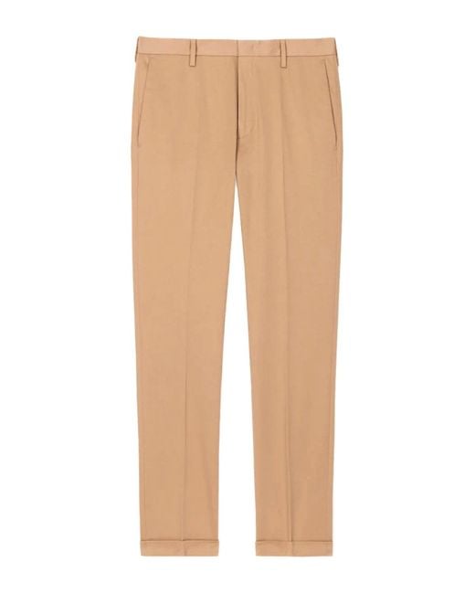 Paul Smith Tailored Chinos With Turn-Up Hems in Natural für Herren